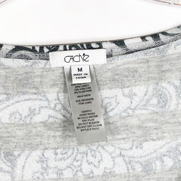 Cache Medium Dress Mini Shift Rhinestones Y2K Grunge Goth Silver Black 560 - Picture 7 of 7